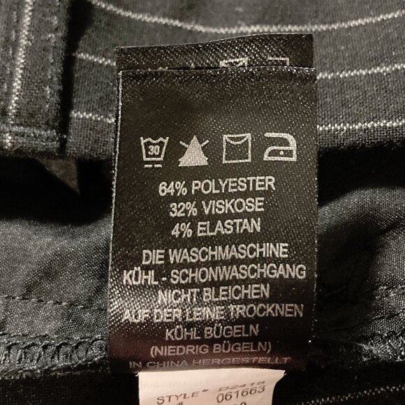 ADRIENNE VITTANDINI Black grey pinstripe straight leg trousers ~ MEDIUM LARGE - Picture 12 of 13